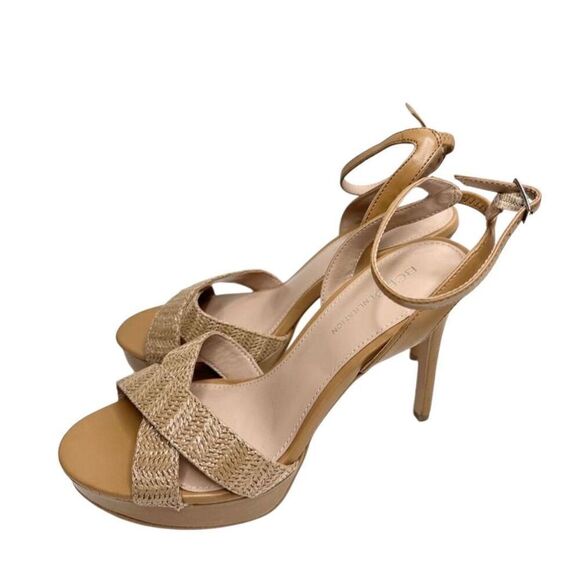 BCBGeneration Sandals Size 9 Tan High Heel Ankle Strap Open Toe Platform - Picture 2 of 9